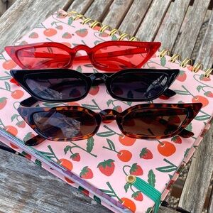 Stylish Red, Black, and Tortoise Sunglasses Set